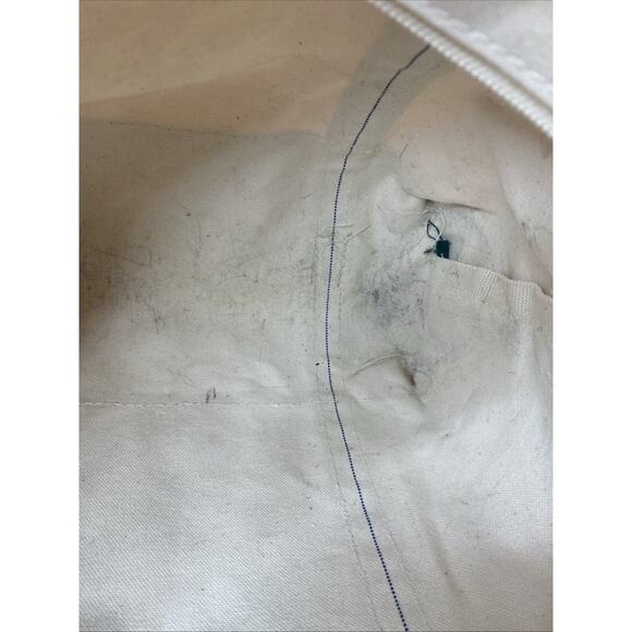 L.L. Bean Boat Tote Green Canvas Bag M Long Handles Zip Top USA “Luke” Monogram - Picture 13 of 16